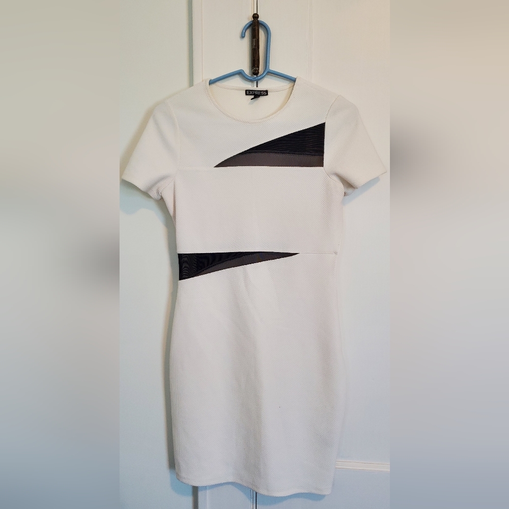 Express midi dress with mesh cut outs